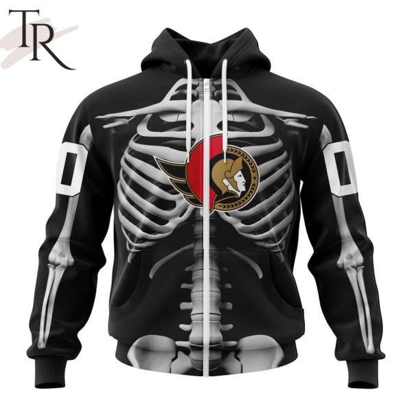 NHL Ottawa Senators Special Skeleton Costume For Halloween Hoodie