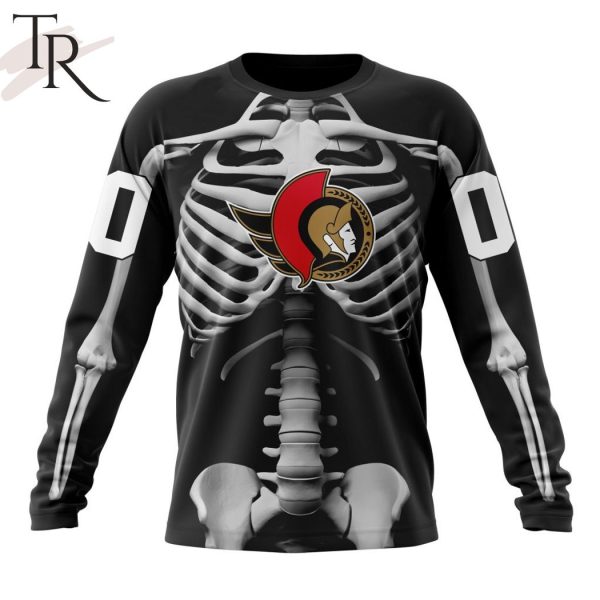 NHL Ottawa Senators Special Skeleton Costume For Halloween Hoodie