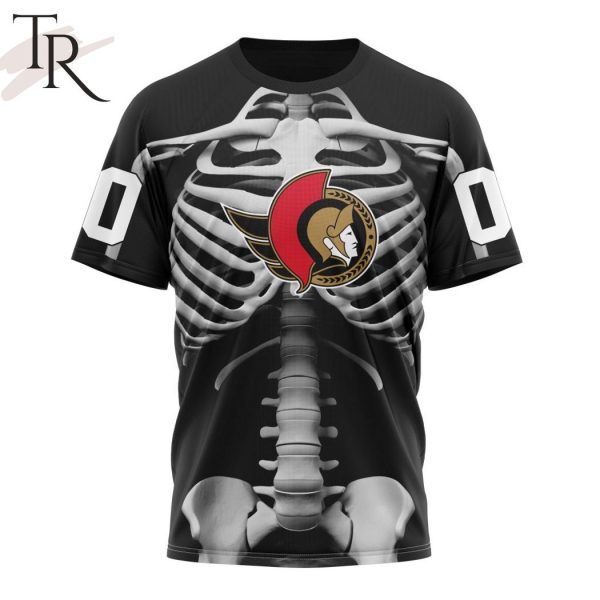 NHL Ottawa Senators Special Skeleton Costume For Halloween Hoodie