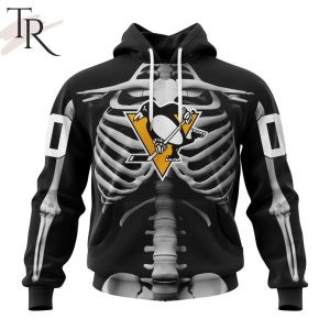NHL Pittsburgh Penguins Special Skeleton Costume For Halloween Hoodie