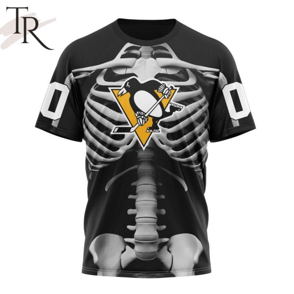 NHL Pittsburgh Penguins Special Skeleton Costume For Halloween Hoodie