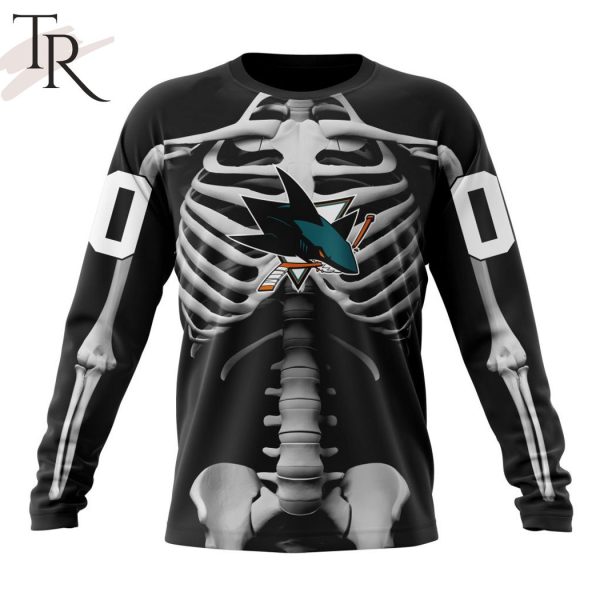 NHL San Jose Sharks Special Skeleton Costume For Halloween Hoodie