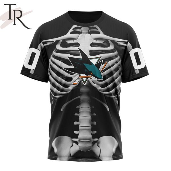 NHL San Jose Sharks Special Skeleton Costume For Halloween Hoodie