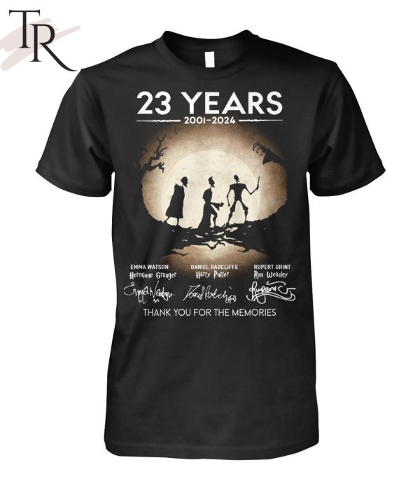 23 Years 2001 – 2024 Emma Watson And Daniel Radcliffe And Rupert Grint Thank You For The Memories T-Shirt