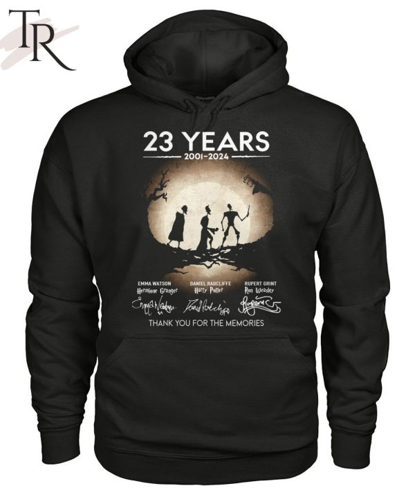 23 Years 2001 – 2024 Emma Watson And Daniel Radcliffe And Rupert Grint Thank You For The Memories T-Shirt