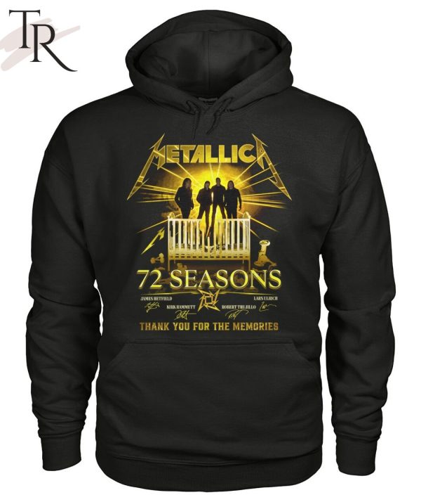 Metallica 72 Seasons James Hetfield And Kirk Hammett And Robert Trujillo And Lars Ulrich Thank You For The Memories T-Shirt