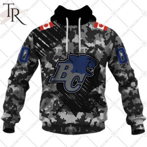 Personalized CFL BC Lions Special Camo Armed Forces Design Hoodie