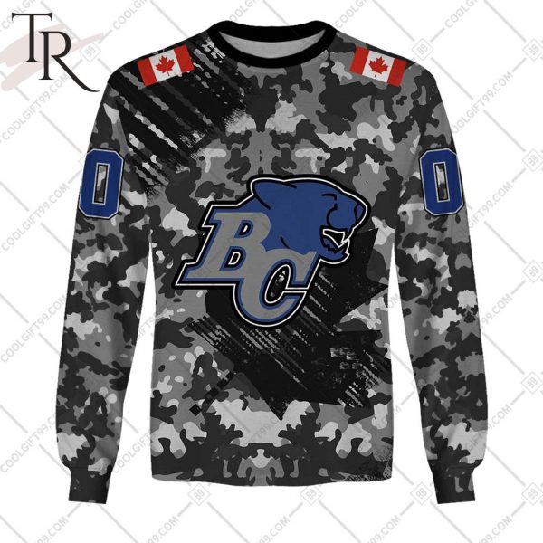 Personalized CFL BC Lions Special Camo Armed Forces Design Hoodie