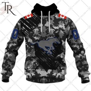 Personalized CFL Calgary Stampeders Special Camo Armed Forces Design Hoodie