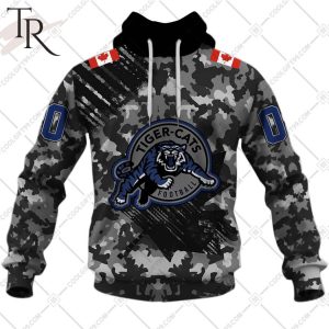 Personalized CFL Hamilton Tiger Cats Special Camo Armed Forces Design Hoodie