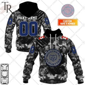 Personalized CFL Montreal Alouettes Special Camo Armed Forces Design Hoodie