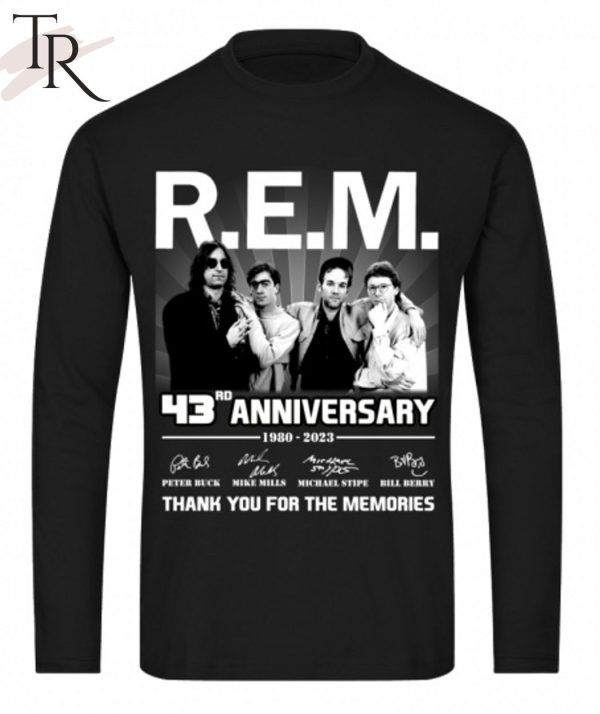 R.E.M 43rd Anniversary 1980 – 2023 Thank You For The Memories T-Shirt