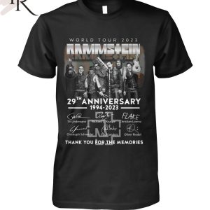 World Tour 2023 Rammstein 29th Anniversary 1994 – 2023 Thank You For The Memories T-Shirt