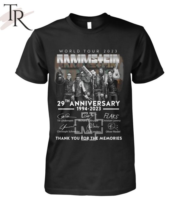 World Tour 2023 Rammstein 29th Anniversary 1994 – 2023 Thank You For The Memories T-Shirt