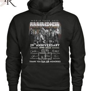 World Tour 2023 Rammstein 29th Anniversary 1994 – 2023 Thank You For The Memories T-Shirt