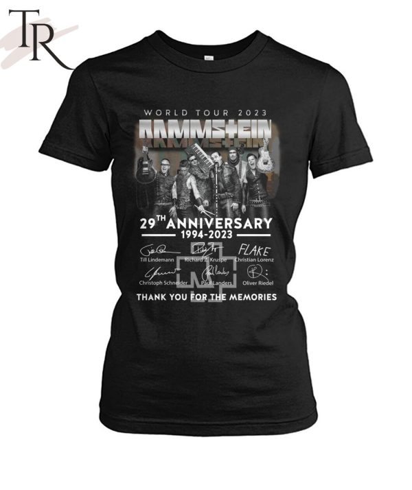 World Tour 2023 Rammstein 29th Anniversary 1994 – 2023 Thank You For The Memories T-Shirt