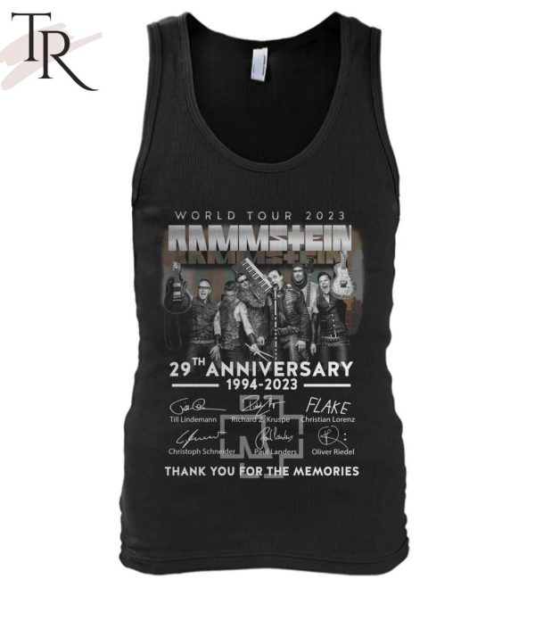 World Tour 2023 Rammstein 29th Anniversary 1994 – 2023 Thank You For The Memories T-Shirt