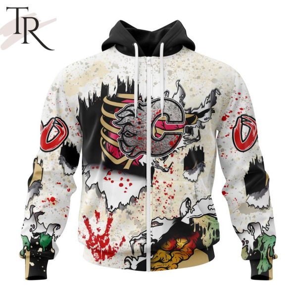 NHL Calgary Flames Special Zombie Style For Halloween Hoodie