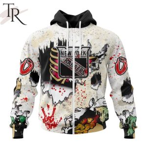 NHL New York Rangers Special Zombie Style For Halloween Hoodie