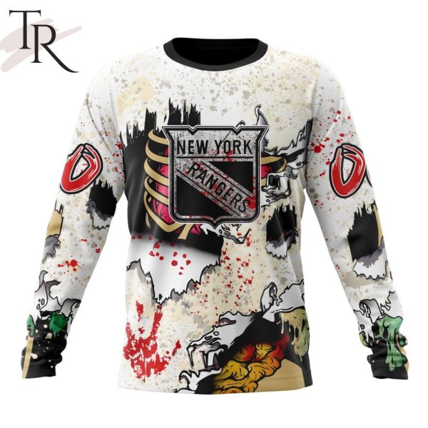 NHL New York Rangers Special Zombie Style For Halloween Hoodie