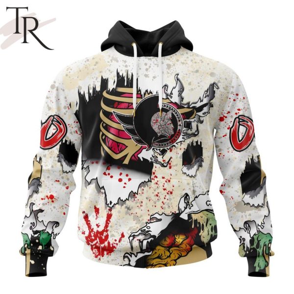 NHL Ottawa Senators Special Zombie Style For Halloween Hoodie