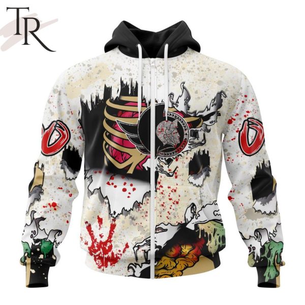 NHL Ottawa Senators Special Zombie Style For Halloween Hoodie