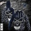 NCAA Michigan Football 3D Neon Skull Design Hoodie