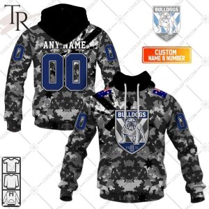 Personalized NRL Canterbury Bankstown Bulldogs Special Camo Military Flag Hoodie