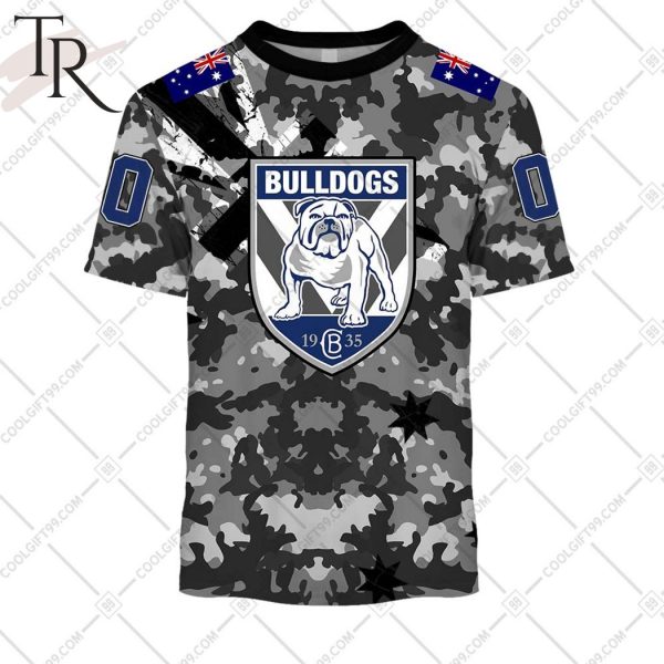 Personalized NRL Canterbury Bankstown Bulldogs Special Camo Military Flag Hoodie