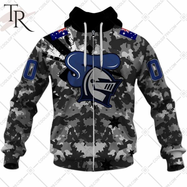 Personalized NRL Newcastle Knights Special Camo Military Flag Hoodie