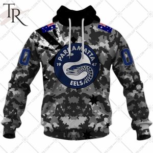 Personalized NRL Parramatta Eels Special Camo Military Flag Hoodie