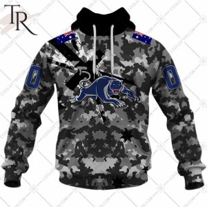 Personalized NRL Penrith Panthers Special Camo Military Flag Hoodie