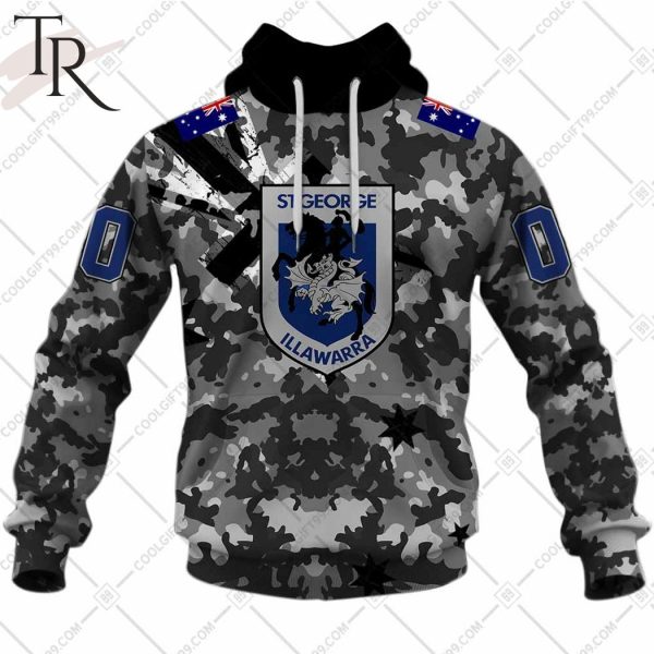 Personalized NRL St. George Illawarra Dragons Special Camo Military Flag Hoodie