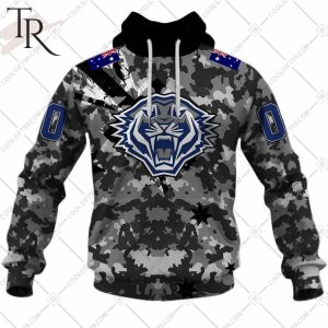 Personalized NRL Wests Tigers Special Camo Military Flag Hoodie