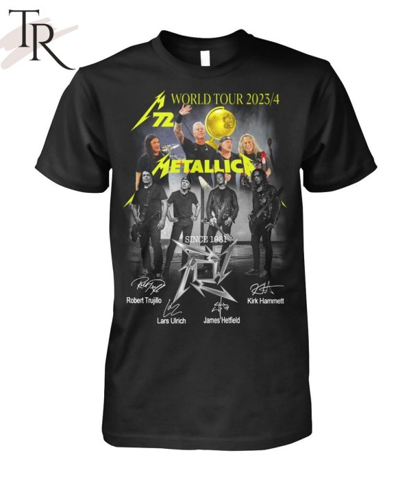 World Tour 2023 4 Metallica Since 1981 Signature Limited Edition T-Shirt