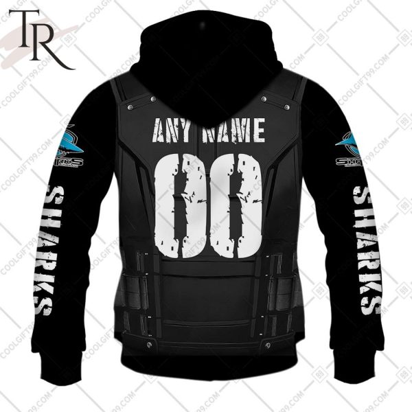 Personalized NRL Cronulla Sutherland Sharks Punisher Hoodie