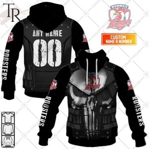 Personalized NRL Sydney Roosters Punisher Hoodie