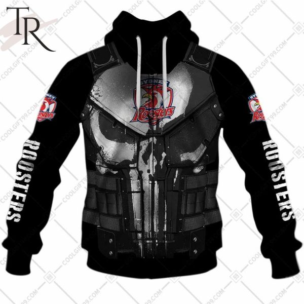 Personalized NRL Sydney Roosters Punisher Hoodie