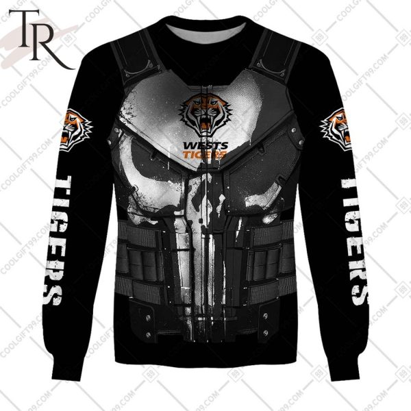 Personalized NRL Wests Tigers Punisher Hoodie