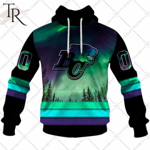 Personalized CFL BC Lions Northern Lights Style Hoodie