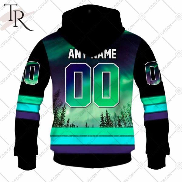 Personalized CFL BC Lions Northern Lights Style Hoodie