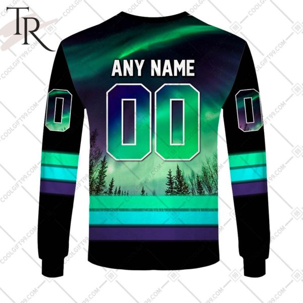 Personalized CFL BC Lions Northern Lights Style Hoodie