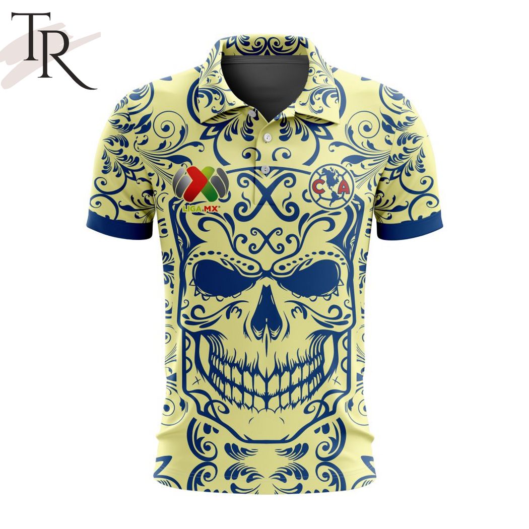 LIGA MX Club America Special Dia De Muertos Design Polo Shirt