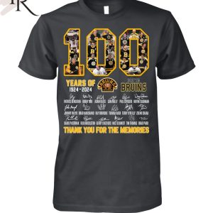 100 Years Of 1924 – 2024 Boston Bruins Thank You For The Memories Unisex T-Shirt