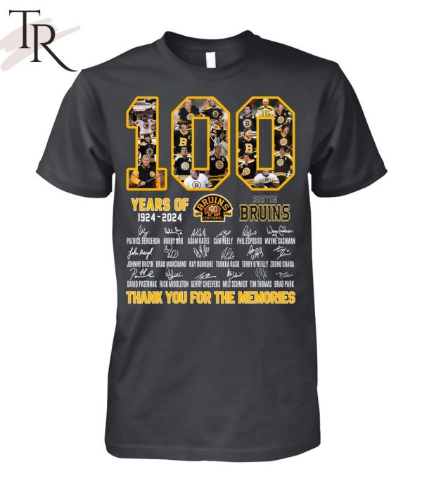 100 Years Of 1924 – 2024 Boston Bruins Thank You For The Memories Unisex T-Shirt