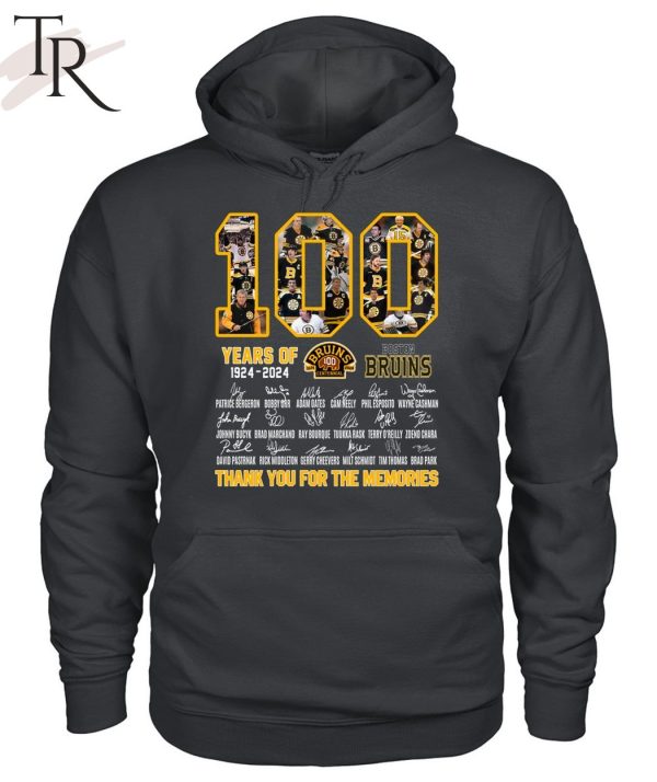 100 Years Of 1924 – 2024 Boston Bruins Thank You For The Memories Unisex T-Shirt