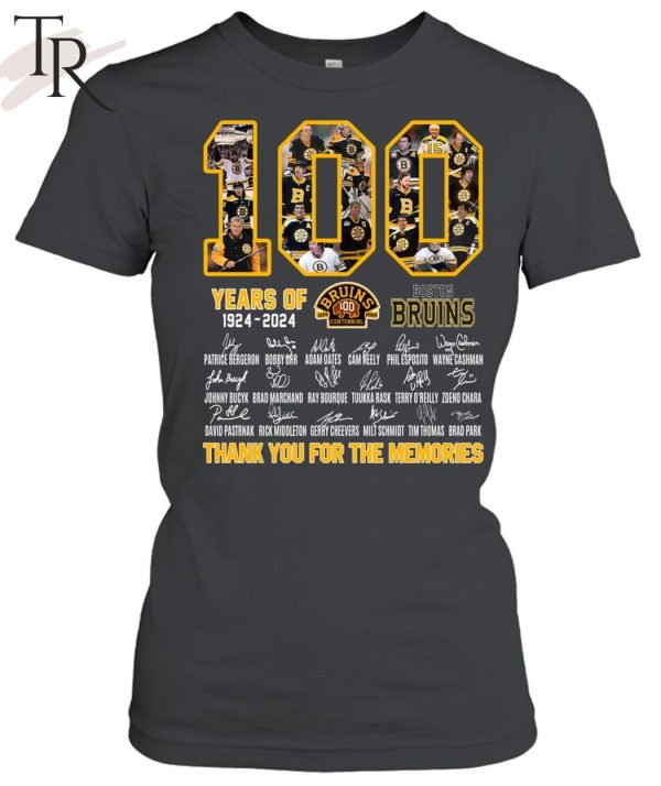 100 Years Of 1924 – 2024 Boston Bruins Thank You For The Memories Unisex T-Shirt