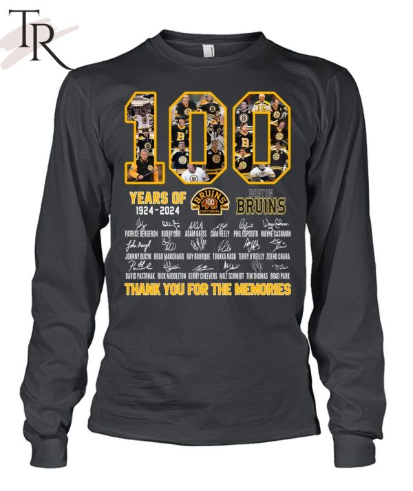 100 Years Of 1924 – 2024 Boston Bruins Thank You For The Memories Unisex T-Shirt