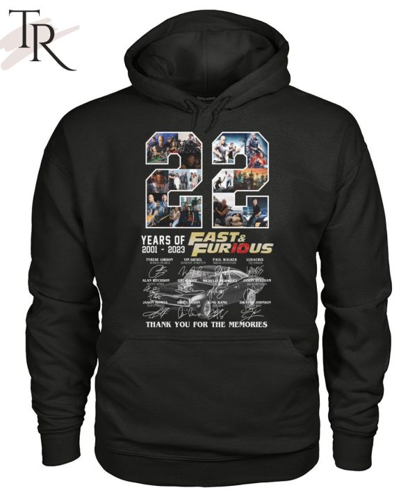 22 Years Of 2001 – 2023 Fast & Furious Thank You For The Memories Unisex T-Shirt