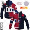 Personalized NHL Ottawa Senators Mix CFL Ottawa Redblacks Jersey Style Hoodie